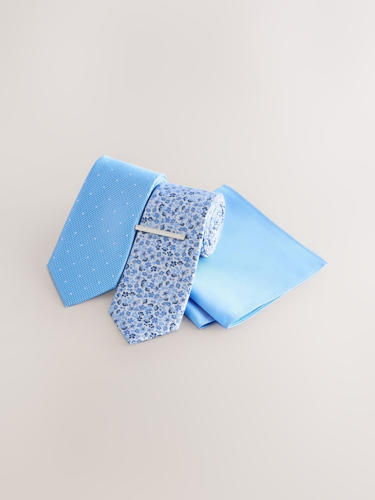 Azul - Ties With Tie Clip 2 Pack - Imagen 1 de 4 Azul - Ties With Tie Clip 2 Pack - Imagen 1 de 4