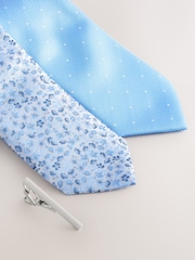 Azul - Ties With Tie Clip 2 Pack - Imagen 2 de 4
