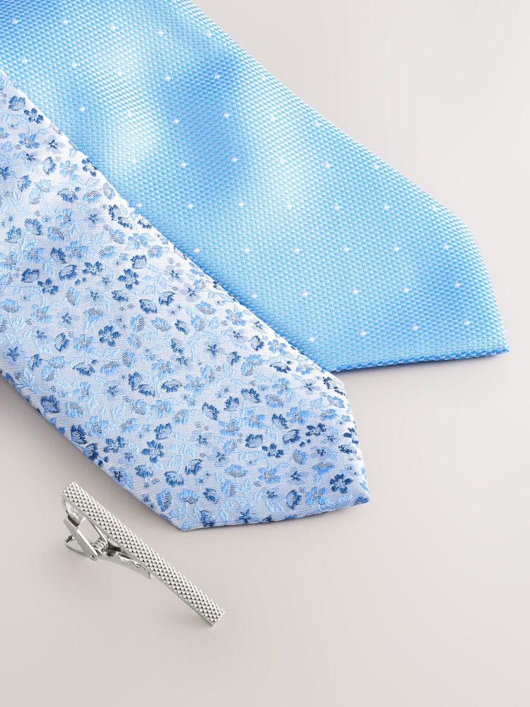 Azul - Ties With Tie Clip 2 Pack - Imagen 2 de 4 Azul - Ties With Tie Clip 2 Pack - Imagen 2 de 4