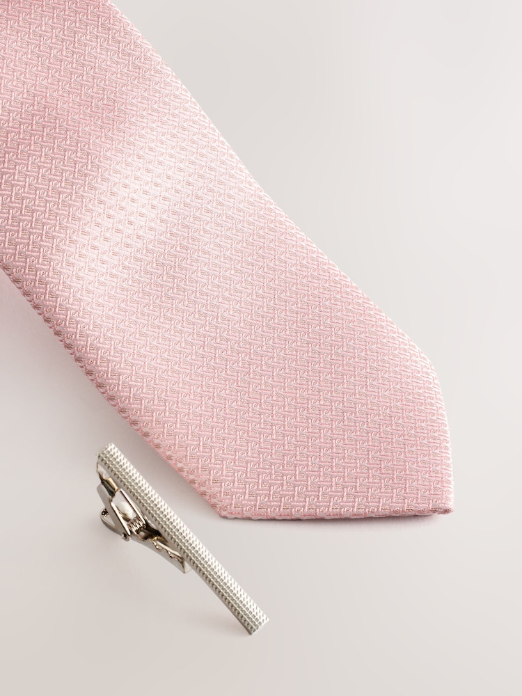 Pink/Blue Tie and Pocket Square Set - Image 2 of 4