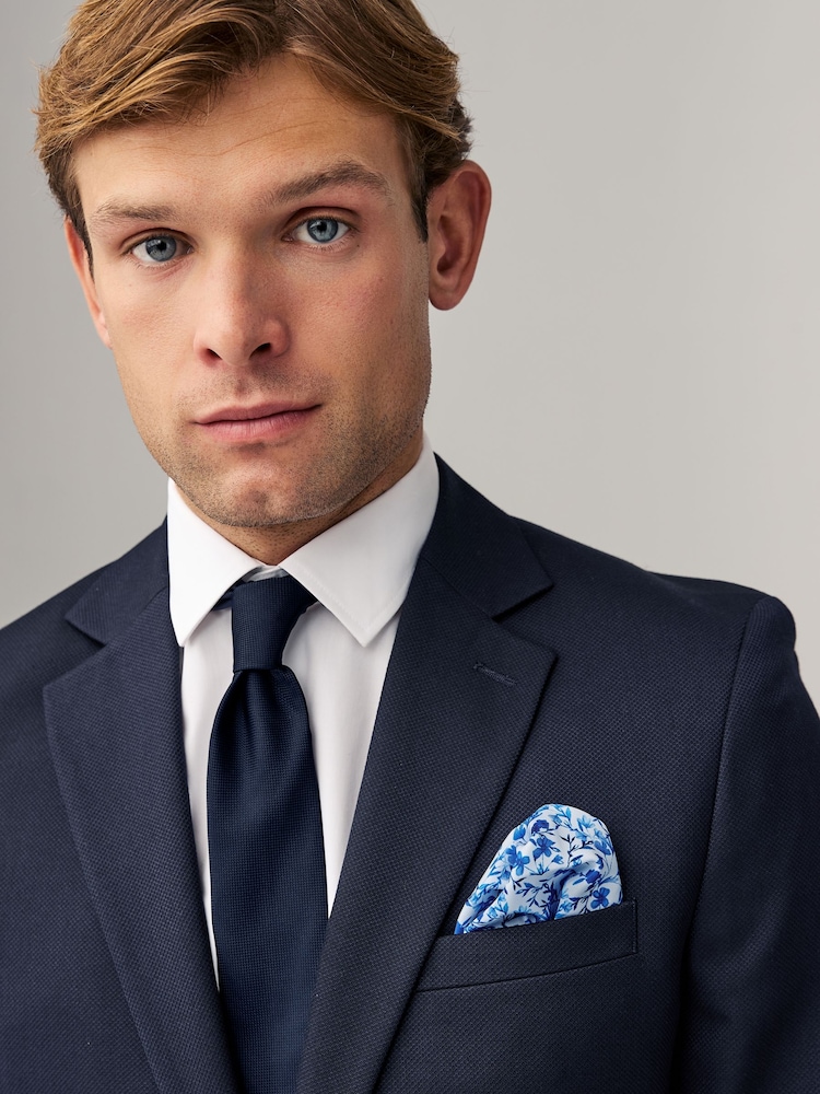 Navy Tie and Pocket Square Set - Image 1 of 4