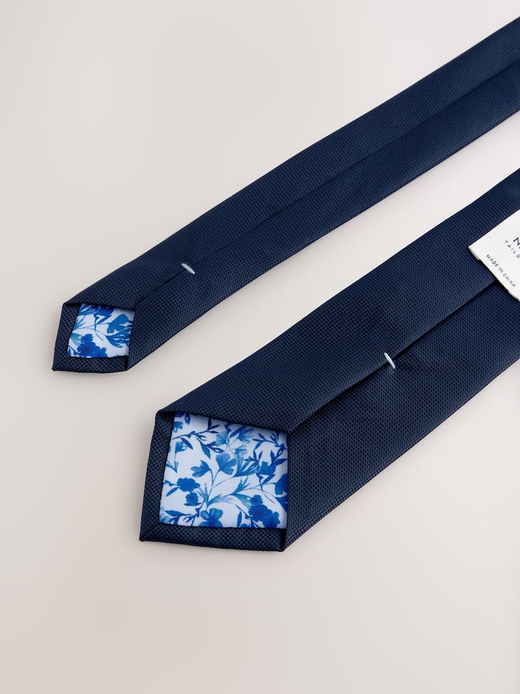Navy Tie and Pocket Square Set - Image 2 of 4