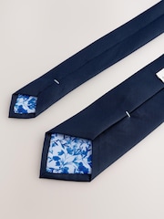 Navy Tie and Pocket Square Set - Image 3 of 4