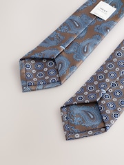 Brown/Navy Design Ties And Clips 2 Pack - Image 3 of 3
