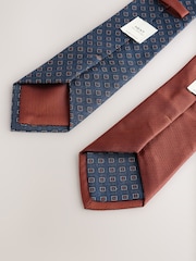 Rust Brown Textured Ties And Clips 2 Pack - Image 3 of 3