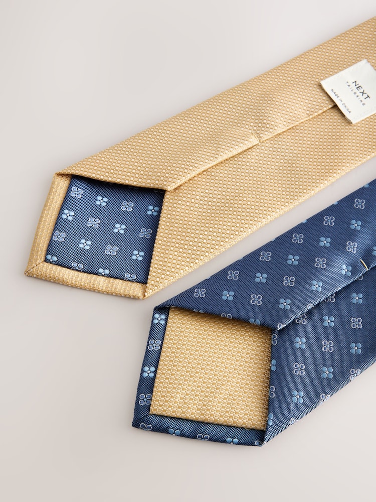 Geel/blauw - Textured Ties And Clips 2 Pack - Image 3 of 3