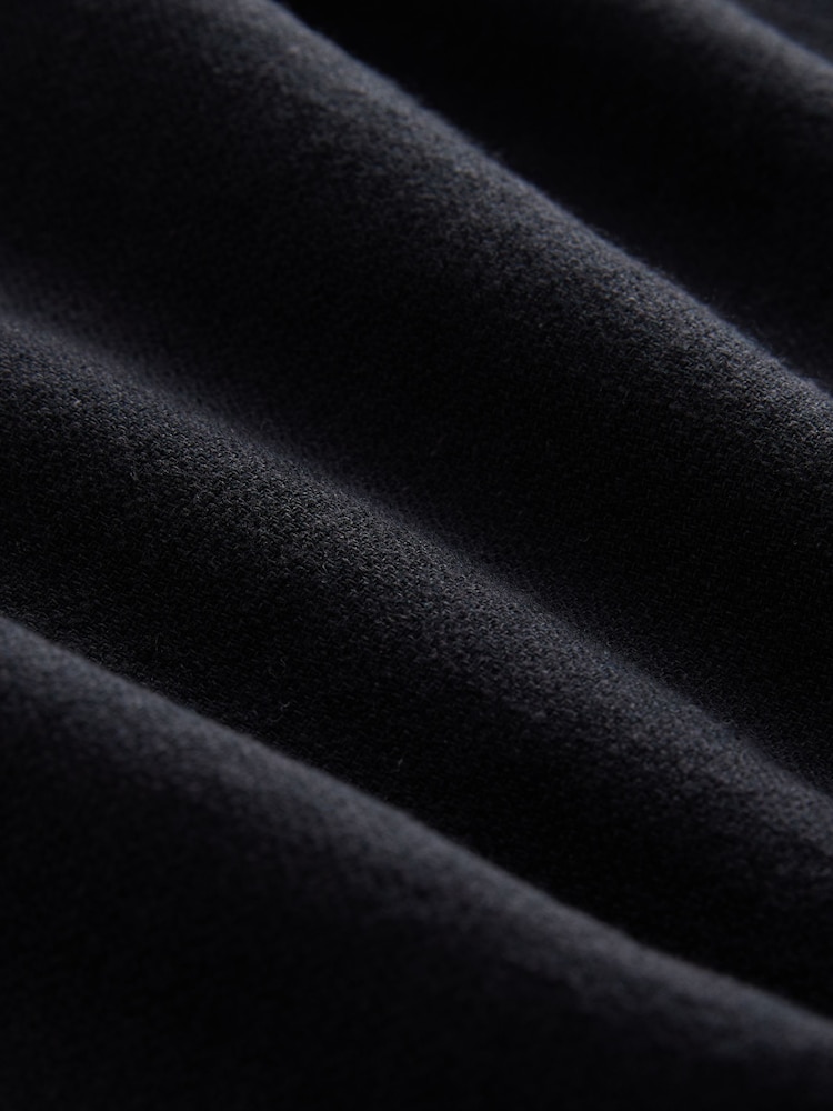 Black Elasticated Waist Textured Linen Blend Trousers - Image 2 of 5