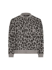 Yours Curve Grey Oversized Bomber Jacket - Image 6 of 6