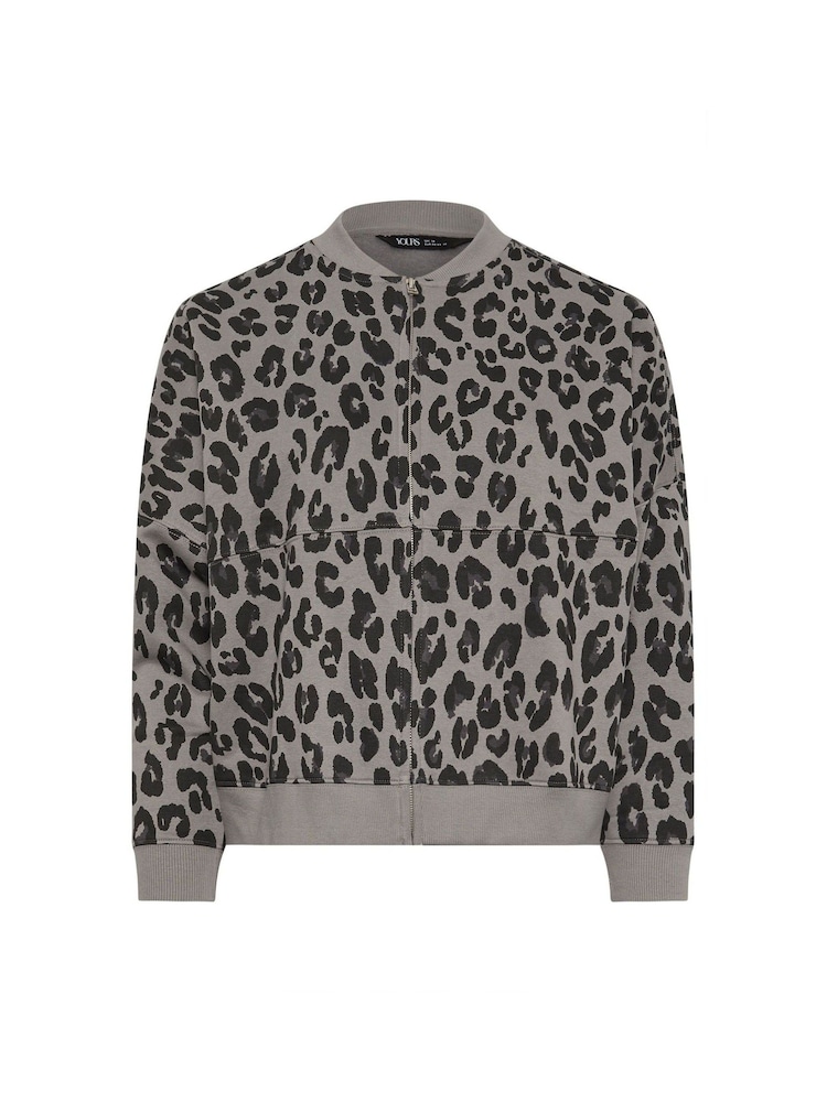 Yours Curve Grey Oversized Bomber Jacket - Image 6 of 6
