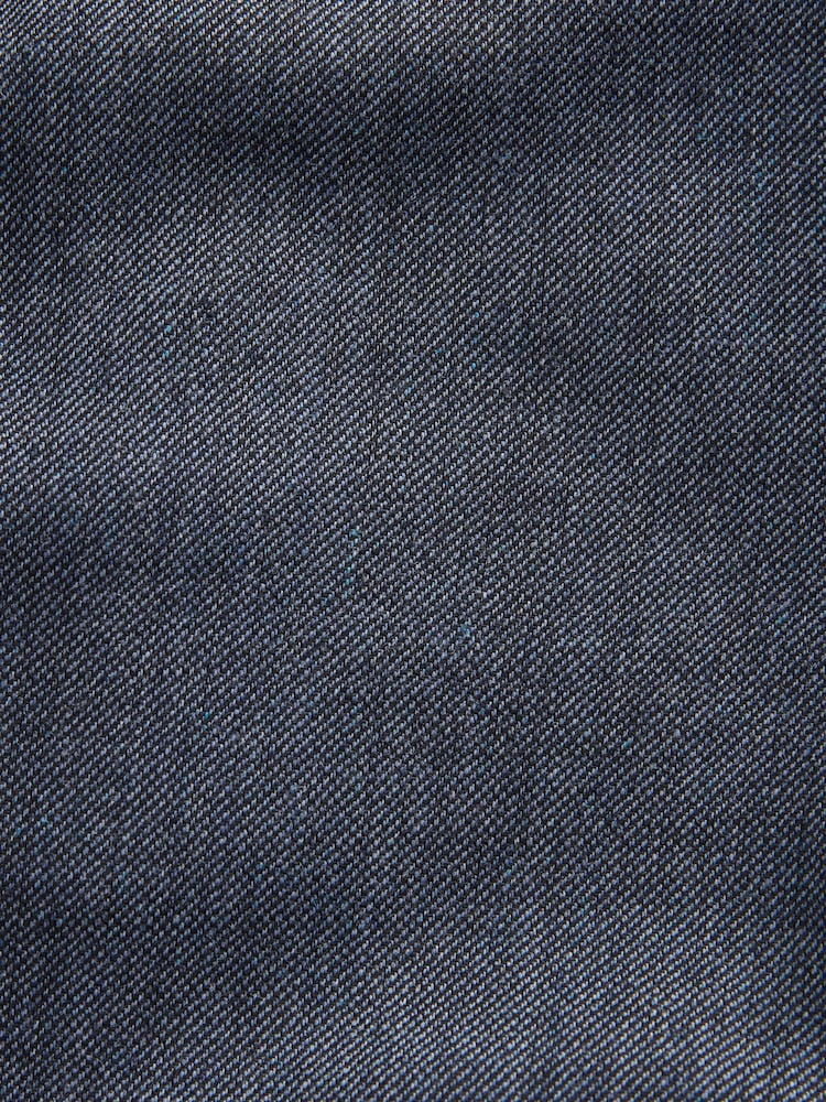 Blue Regular Fit Smart Wool Blend Trousers With Linen and Functional Side Adjusters - Image 10 of 12