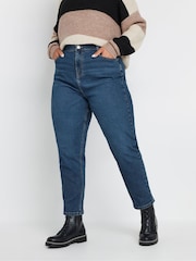 Yours Curve Blue Mom Jeans - Image 1 of 4