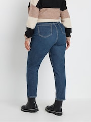 Yours Curve Blue Mom Jeans - Image 3 of 4