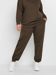 Yours Curve Brown Cuffed Chocolate Joggers - Image 1 of 5