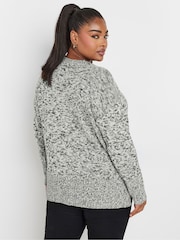 Yours Curve Black All Over Twist Jumper - Image 3 of 5