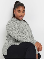 Yours Curve Black All Over Twist Jumper - Image 4 of 5