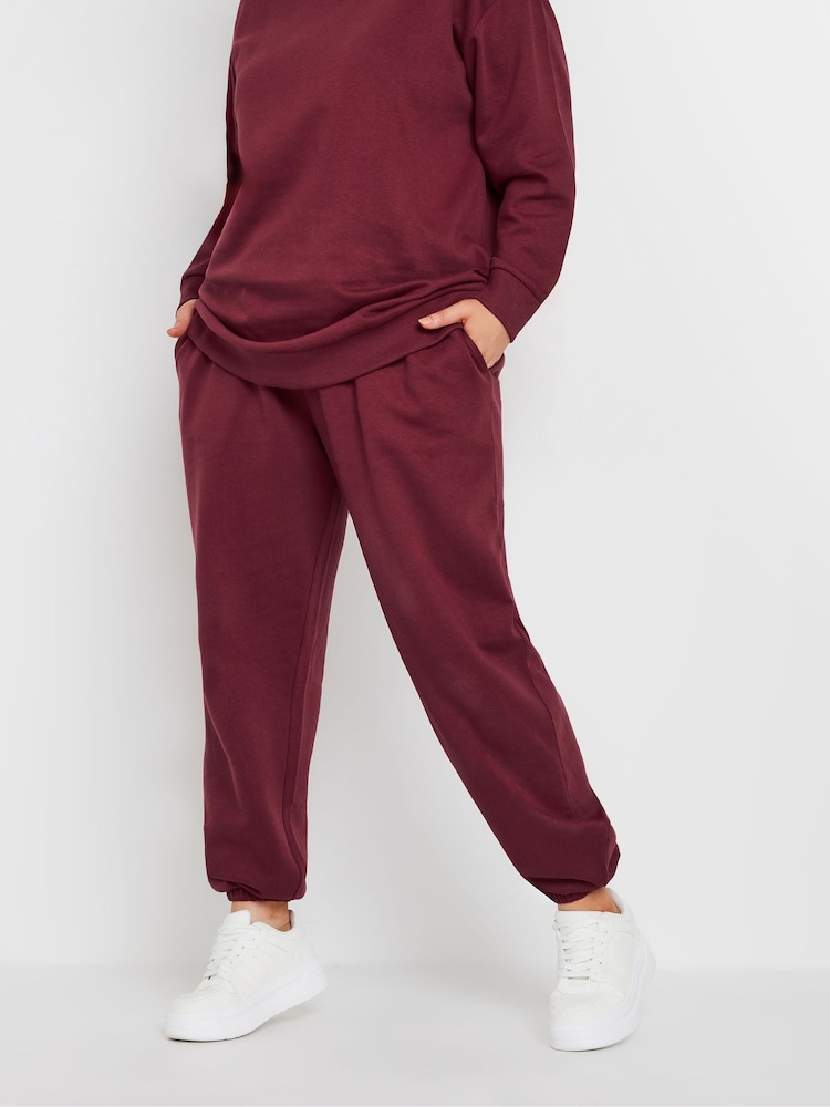 Yours Curve Red Cuffed Chocolate Joggers - Image 1 of 5