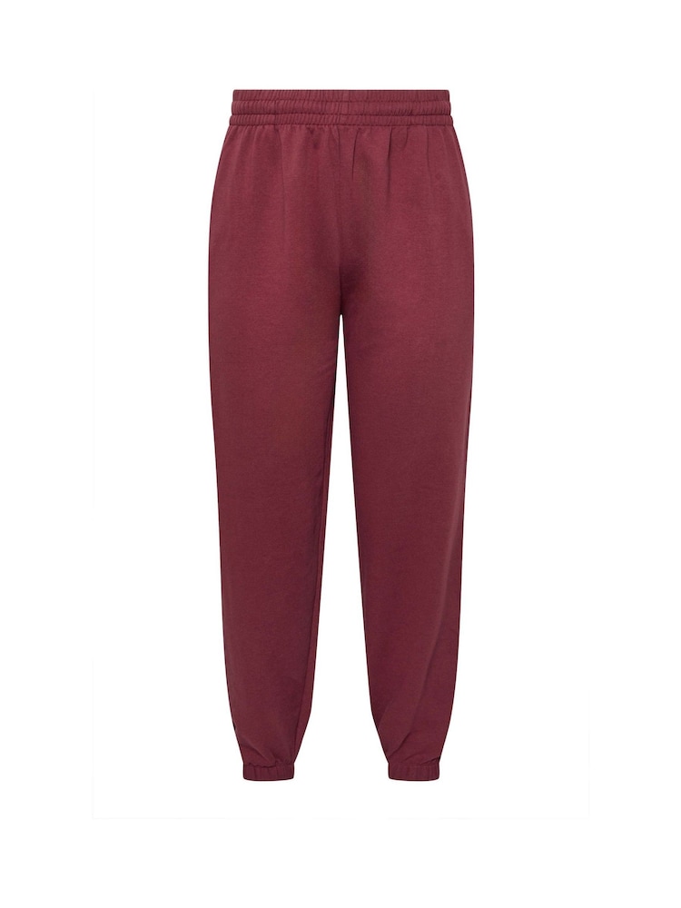 Yours Curve Red Cuffed Chocolate Joggers - Image 5 of 5 Yours Curve Red Cuffed Chocolate Joggers - Image 5 of 5