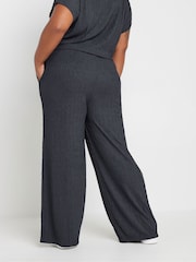 Yours Curve Grey Crinkle Plisse Trousers - Image 3 of 5