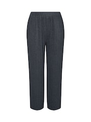 Yours Curve Grey Crinkle Plisse Trousers - Image 5 of 5