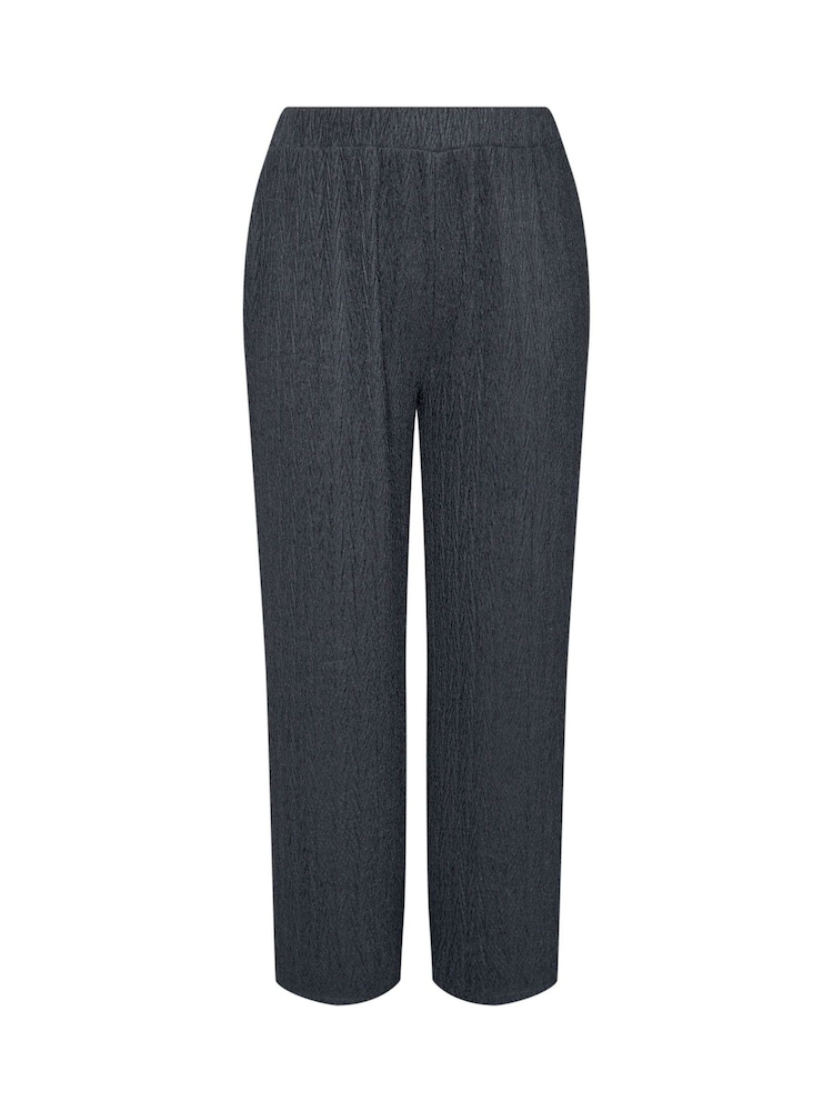 Yours Curve Grey Crinkle Plisse Trousers - Image 5 of 5