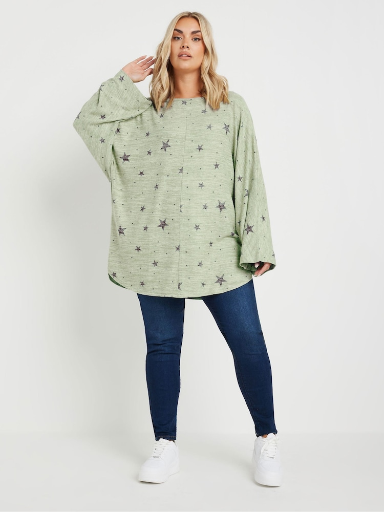 Cinza - Yours Curve Soft Touch Batwing Sleeve Jumper - Imagem 2 de 5