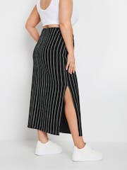 Yours Curve Black Pinstripe Textured Tube Skirt - Image 3 of 6