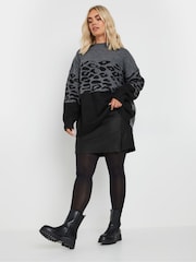 Yours Curve Black Coated Slit Mini Skirt - Image 2 of 6