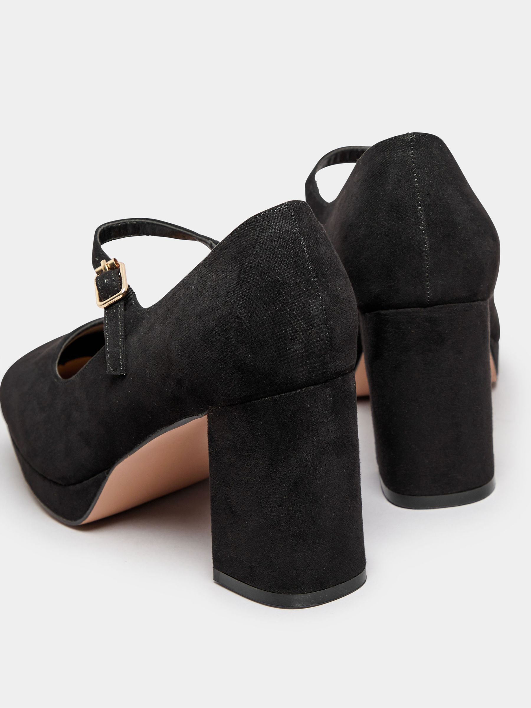 Buy Yours Curve Black Extra-Wide Fit Mary Jane Platform Shoes from