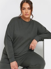 Yours Curve Grey Crewneck Sweatshirt - Image 4 of 4