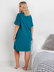 Yours Curve Blue Chill Out Sleep 100% Cotton Nightie - Image 3 of 5