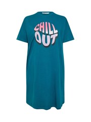 Yours Curve Blue Chill Out Sleep 100% Cotton Nightie - Image 5 of 5