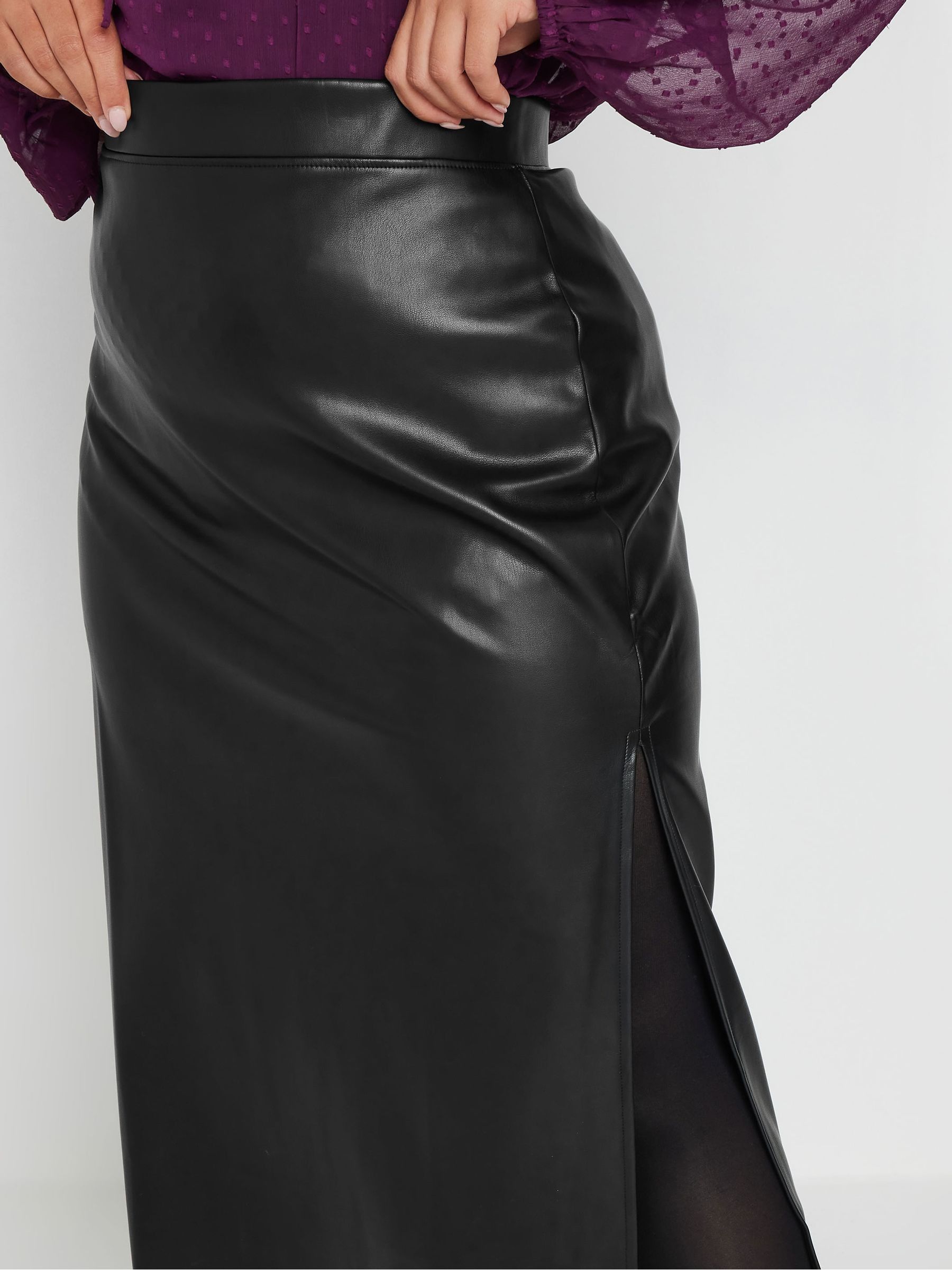 Buy Yours Curve Black Side Slit Maxi Skirt from Next USA