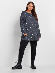 Azul - Yours Curve Soft Touch Batwing Sleeve Jumper - Imagem 2 de 5