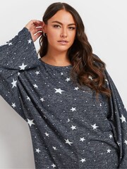 Azul - Yours Curve Soft Touch Batwing Sleeve Jumper - Imagem 4 de 5