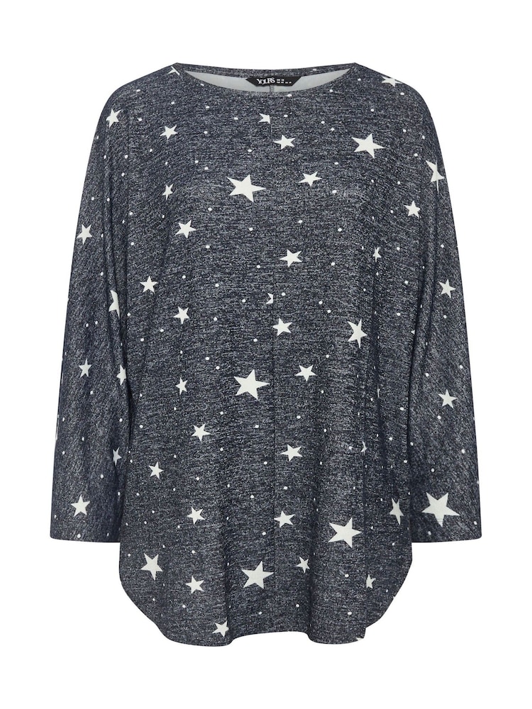 Azul - Yours Curve Soft Touch Batwing Sleeve Jumper - Imagem 5 de 5