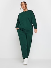 Yours Curve Green Cuffed Chocolate Joggers - Image 1 of 4