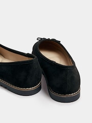 Yours Curve Black Extra Wide Fit Toe Cap Ballet Pumps - Image 5 of 6
