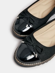 Yours Curve Black Extra Wide Fit Toe Cap Ballet Pumps - Image 6 of 6