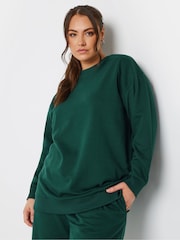 Yours Curve Green Crewneck Sweatshirt - Image 1 of 5