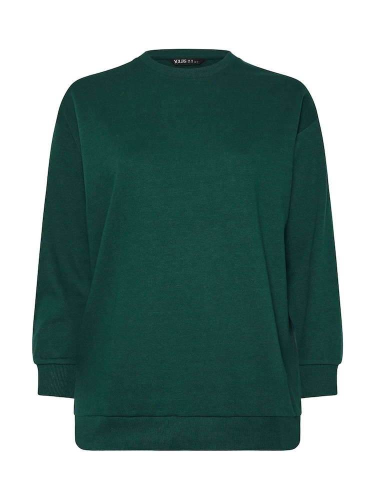 Yours Curve Green Crewneck Sweatshirt - Image 5 of 5