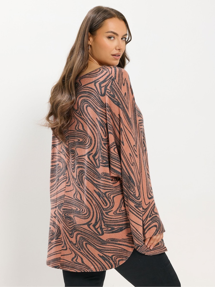 Oranžna - Yours Curve Soft Touch Batwing rokav pulover - Slika 2 iz 5