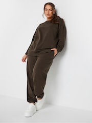 Yours Curve Brown Crewneck Sweatshirt - Image 2 of 5
