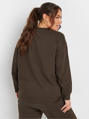 Yours Curve Brown Crewneck Sweatshirt - Image 3 of 5