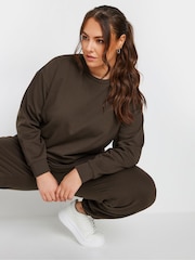 Yours Curve Brown Crewneck Sweatshirt - Image 4 of 5