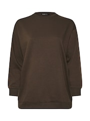 Yours Curve Brown Crewneck Sweatshirt - Image 5 of 5