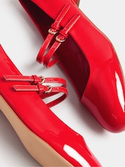Yours Curve Red Extra Wide Fit Extra-Wide Mary Jane Fit Low Block Patent Shoes - Image 5 of 5