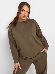 Yours Curve Brown Crewneck Sweatshirt - Image 1 of 5