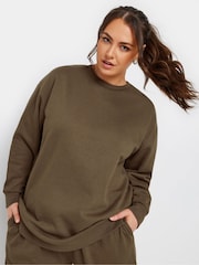 Yours Curve Brown Crewneck Sweatshirt - Image 2 of 5