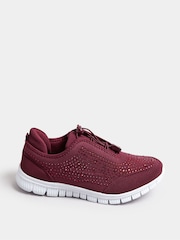 Yours Curve Red Extra Wide Fit Titania Gem Trainers - Image 1 of 4