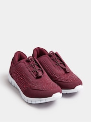 Yours Curve Red Extra Wide Fit Titania Gem Trainers - Image 2 of 4